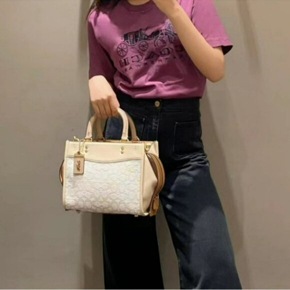 Coach Rogue Bag 25 In Signature Textile Jacquard With Gold Hardware - Picture 6 of 16